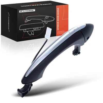 Front Passenger Black Primed Exterior Door Handle with Keyhole