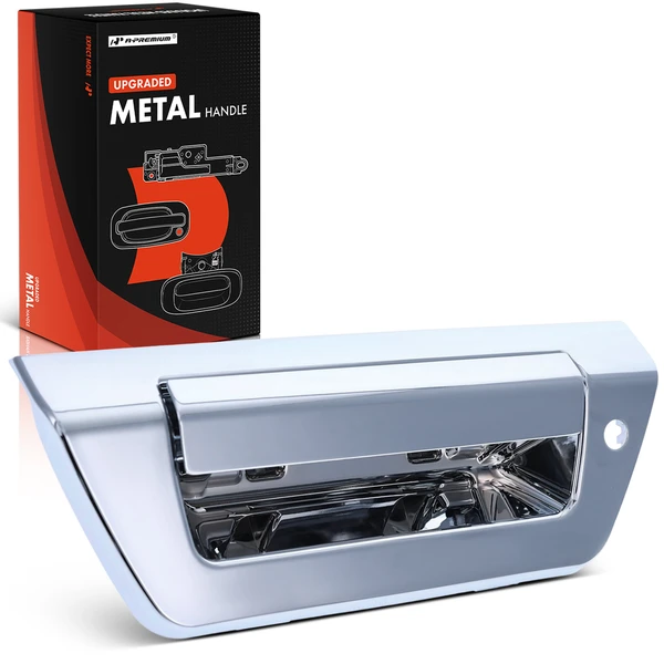 Chrome Upgraded Metal Tailgate Handle with Keyhole & LED Hole for Ford F-150 15-17