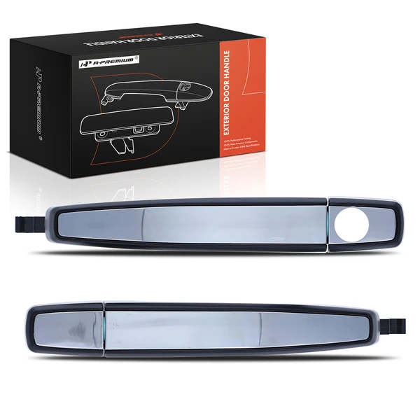 2 Pcs Front Chrome & Black Exterior Door Handle for 2012-2020 Chevrolet Sonic