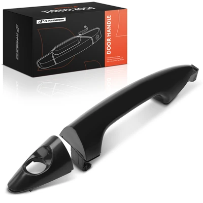 Front Driver Black Exterior Door Handle with Keyhole