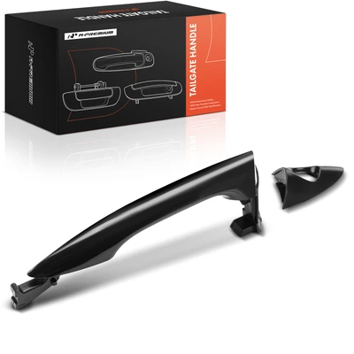 Front Driver Smooth Black Exterior Door Handle with Keyhole