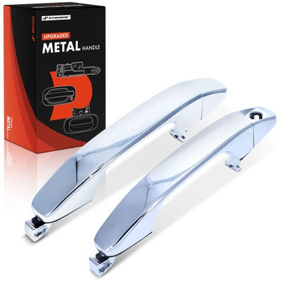 2 Pcs Front Upgraded Metal Exterior Door Handle Chrome