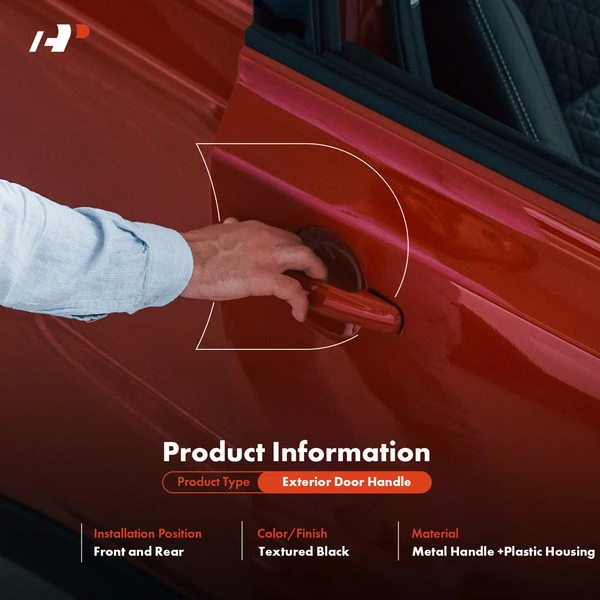 4 Pcs Front & Rear Upgraded Metal Exterior Door Handle Textured for Hummer H2 2006