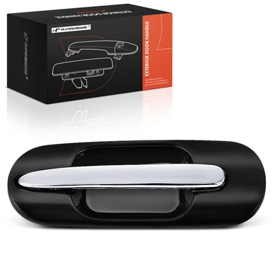 Rear Driver Chrome Lever & Black Housing Exterior Door Handle