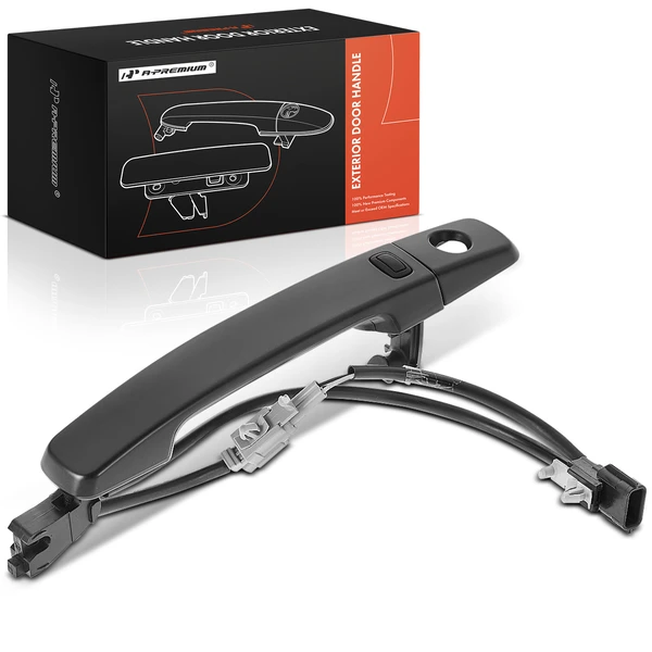 Front Driver Black Exterior Door Handle with Sensor for 2007-2012 Nissan Sentra