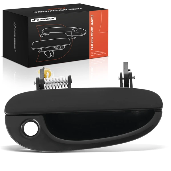 Front Passenger Black Exterior Door Handle with Keyhole for Chrysler Dodge