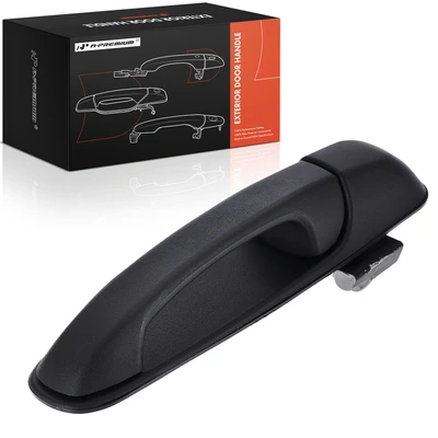 Front Passenger Black Exterior Door Handle without Keyhole
