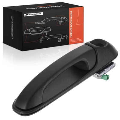 Front Passenger Black Exterior Door Handle with Keyhole