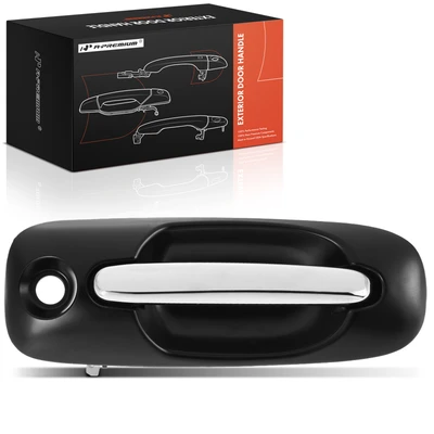 Front Driver Black Housing Exterior Door Handle withKeyhole