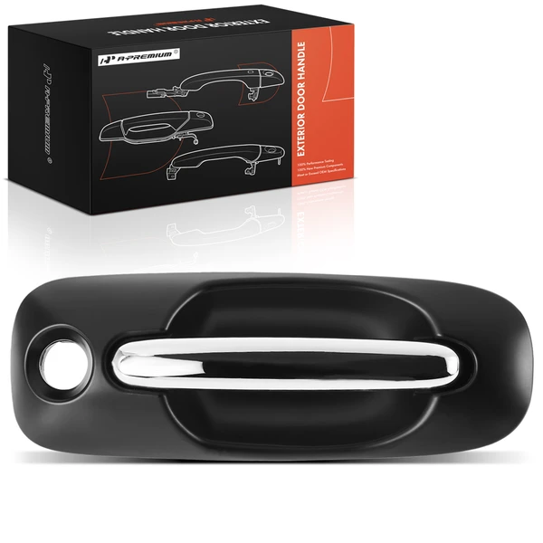 Passenger Sliding Door Chrome Black Exterior Door Handle with Keyhole for 2001-2007 Chrysler Town & Country