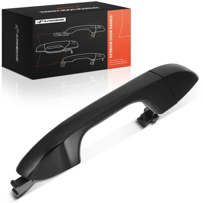 Rear Passenger Smooth Black Exterior Door Handle with Cover