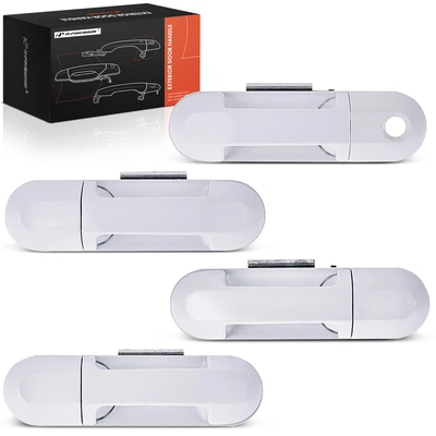 4 Pcs Front & Rear White Exterior Door Handle