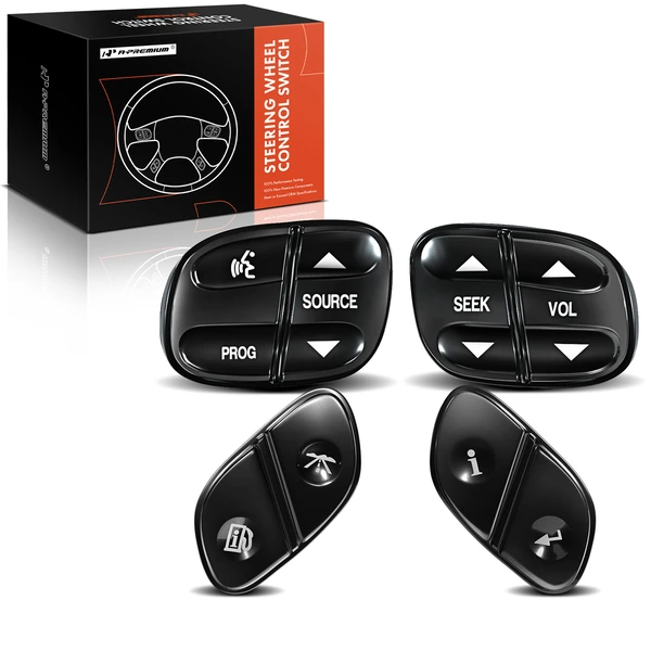 4 Pcs Steering Wheel Switch Control Buttons for 2003-2006 Chevrolet Avalanche 1500