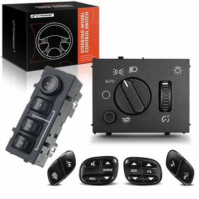 6 Pcs 4WD Selector Switch & Steering Wheel Control Switch & Headlight Switch