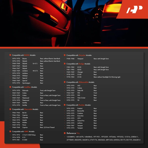 2 Pcs Door Jamb Switch for Chevrolet Malibu Impala GMC Buick Cadillac Dodge Pontiac