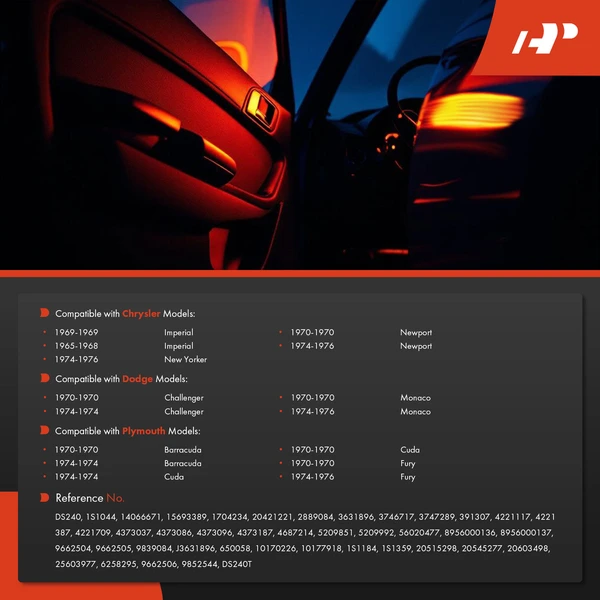 Front or Rear Door Jamb Switch for Dodge Challenger Chrysler Imperial Plymouth