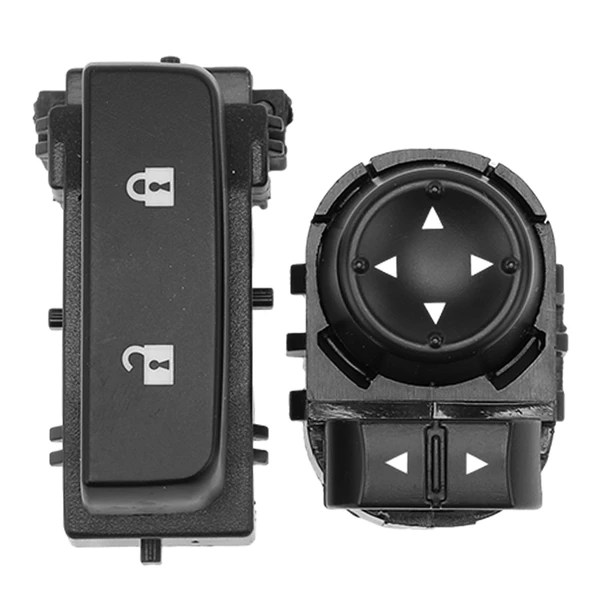 2 Pcs Mirror Switch & Door Lock Switch for Chevy Silverado 1500 GMC Sierra 1500