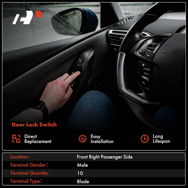 A-Premium APDLS009 Door Lock Switch Front Right Passenger Side