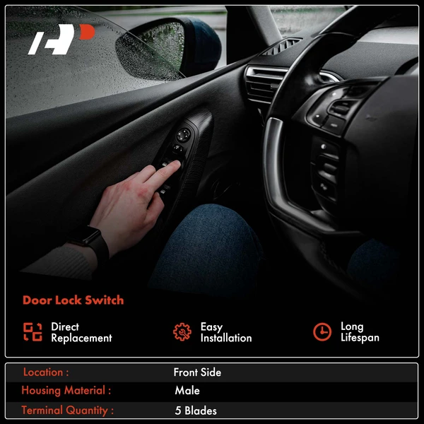 Front Door Lock Switch with 5-Blade for Chevrolet Impala 2006-2016