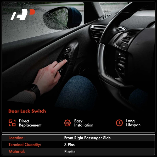 Front Passenger Door Lock Switch for Tesla Model 3 2017-2022 Model Y 2020-2023