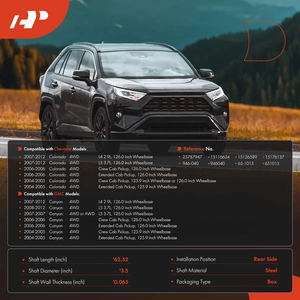 62.52 in. Rear Side Drive Shaft A-Premium APDS0483