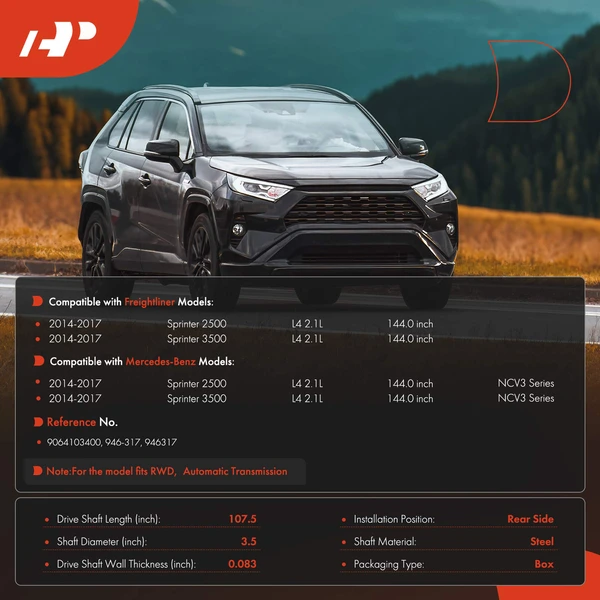 107.50 in. Drive shaft Rear Side RWD A-Premium APDS1308