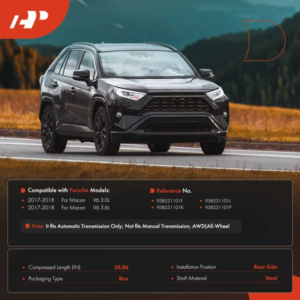 58.86 in. Rear Side Driveshaft Assembly A-Premium APDS1354