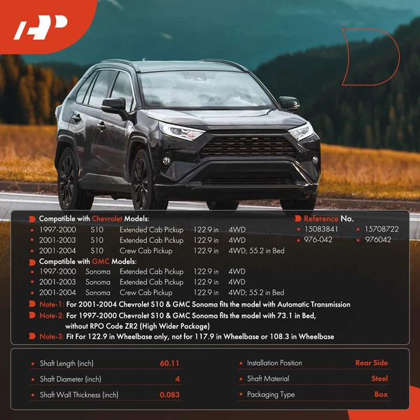 60.20 in. Driveshaft Assembly Rear Side A-Premium APDS1296