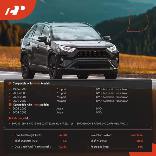 57.88 in. Drive shaft Rear Side RWD A-Premium APDS1295