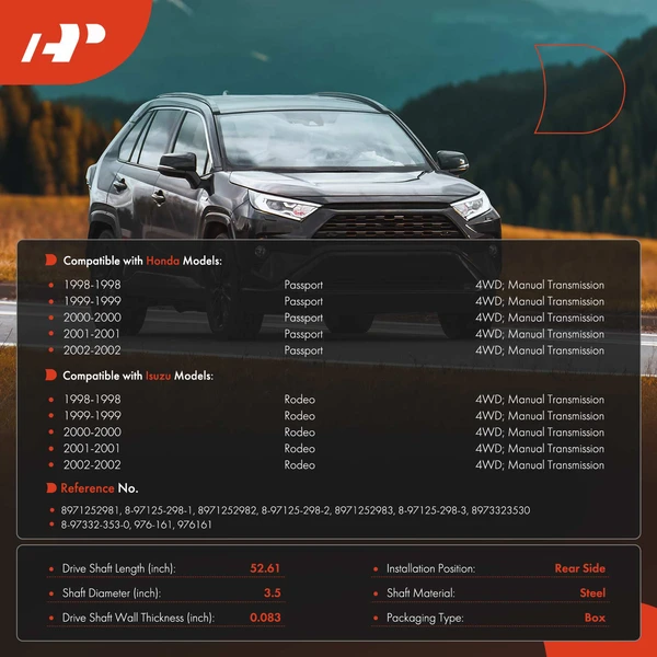 52.61 in. Rear Side Drive shaft 4WD A-Premium APDS1300