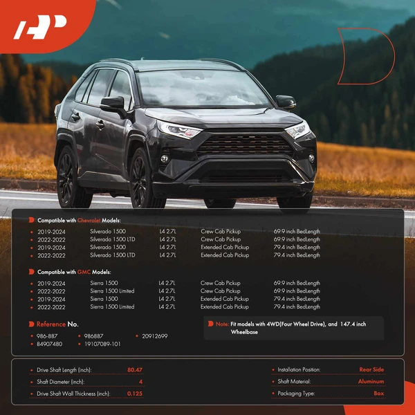 80.47 in. Driveshaft Assembly Rear Side A-Premium APDS1273