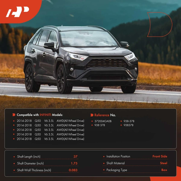 37.00 in. Front Side Driveshaft Assembly A-Premium APDS1221