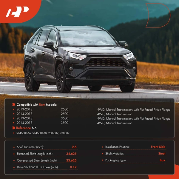 34.63 in. Front Side Drive Shaft 4WD A-Premium APDS1305