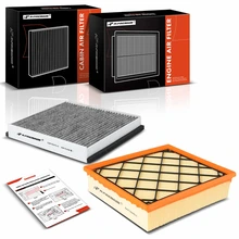 2 Pcs Engine & Activated Carbon Cabin Air Filter for 2006-2013 Volvo C70