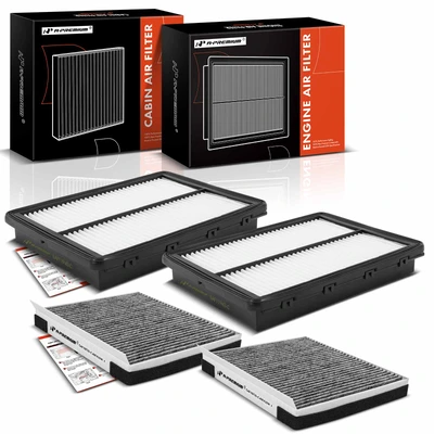 2 Pcs Engine Air Filter & 2 Pcs Activated Carbon Cabin Air Filter