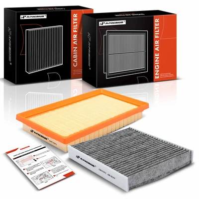2 Pcs Engine & Activated Carbon Cabin Air Filter