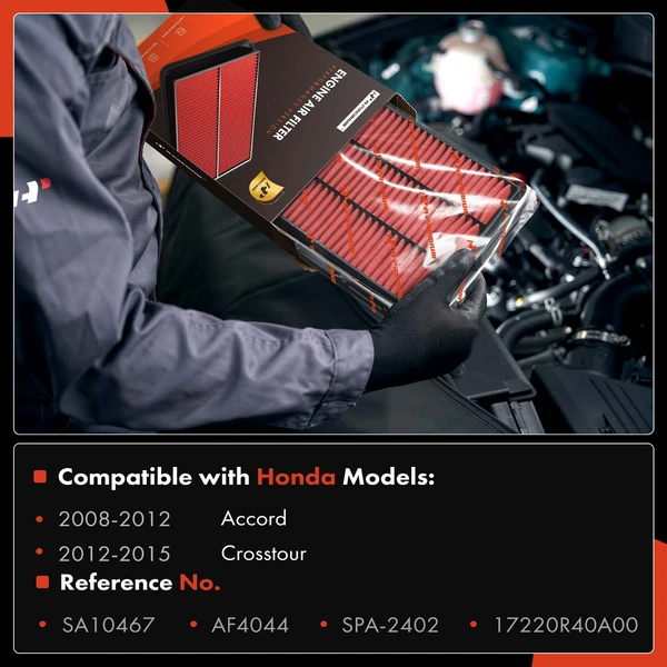 High Performance Engine Air Filter for Honda Accord 2008-2012 Crosstour 2012-2015