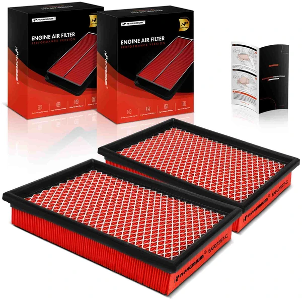 2 Pcs Front High Performance Engine Air Filter for Chevy Malibu Pontiac Cadillac Buick