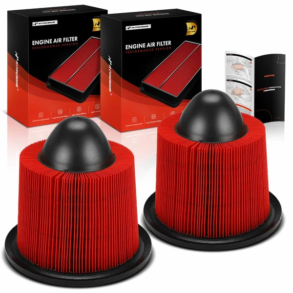 2 Pcs Front High Performance Engine Air Filter for 2002 Ford E-550 Econoline Super Duty