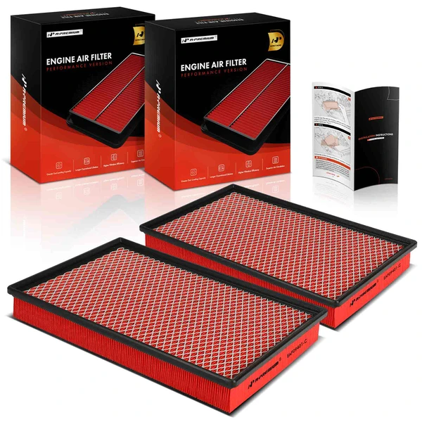 2 Pcs Front High Performance Engine Air Filter for 2011-2018 2020-2023 Ram 1500