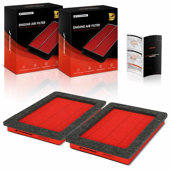 2 Pcs Front High Performance Engine Air Filter for 2005-2007 Ford F-250 Super Duty