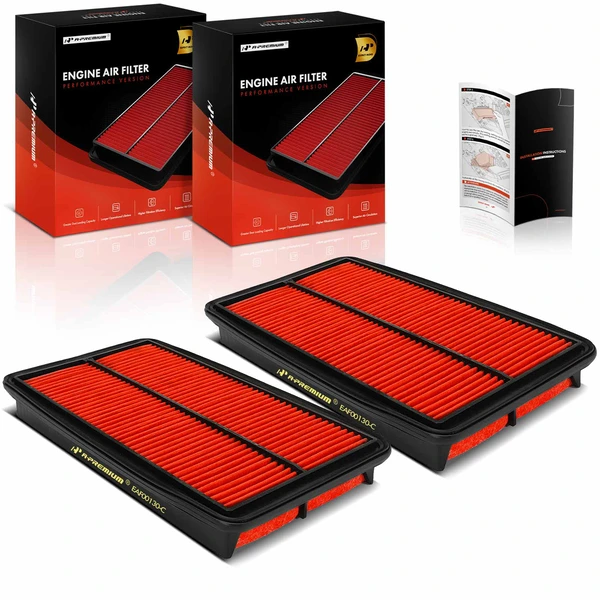 2 Pcs High Performance Engine Air Filter for Honda Pilot 09-15 Odyssey Acura MDX