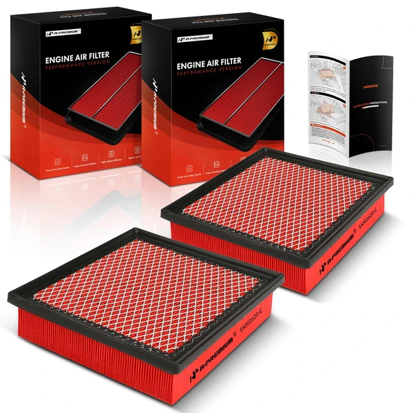 2 Pcs Front High Performance Engine Air Filter for 2008-2016 Ford F-250 Super Duty