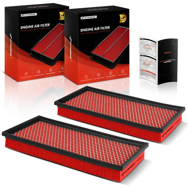 2 Pcs High Performance Engine Air Filter for 1994-2002 Dodge Ram 3500