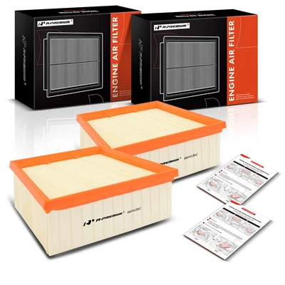 2 Pcs Engine Air Filter with Flexible Panel