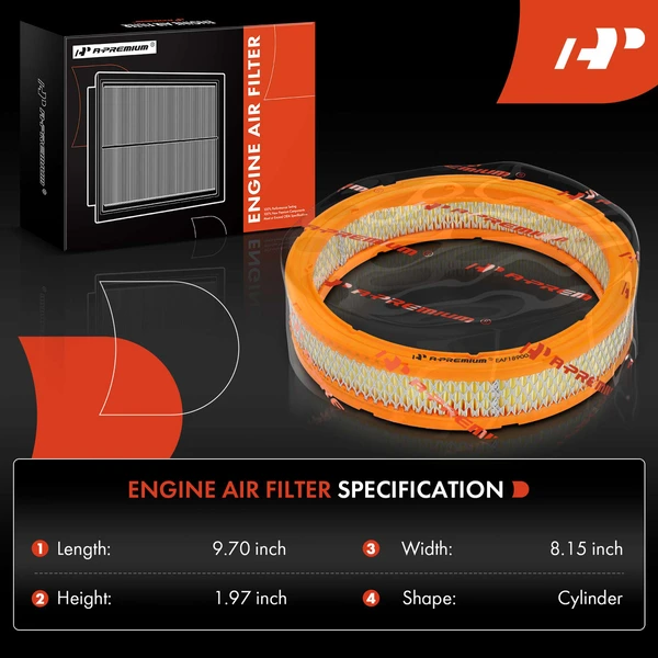 2 Pcs Engine Air Filter for Jeep Gladiator Buick Fiat Oldsmobile Pontiac Bertone