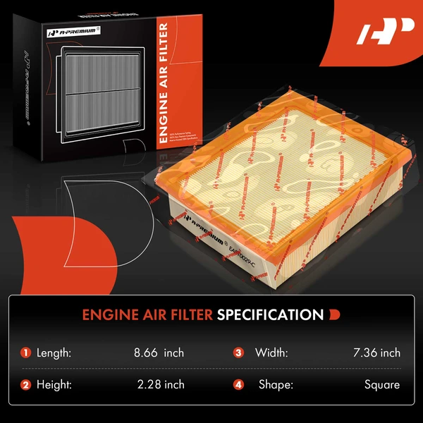 2 Pcs Engine Air Filter for Mitsubishi Eclipse Cross 2018-2023 L4 1.5L