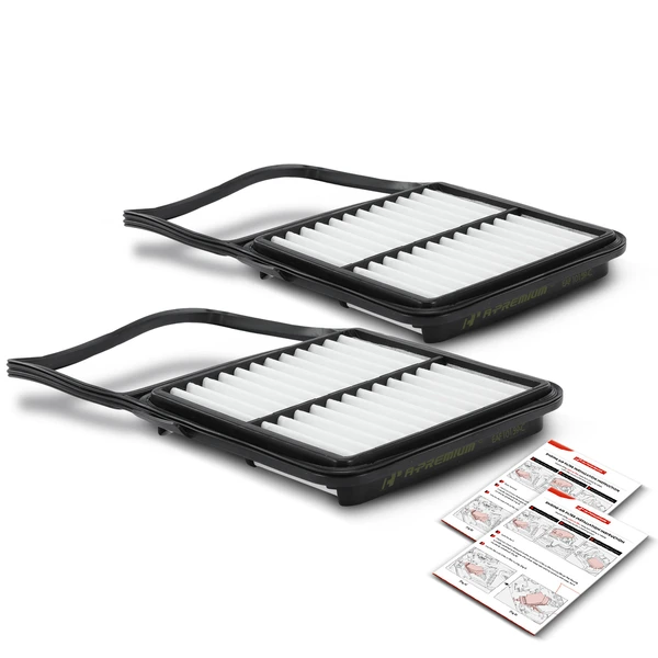 2 Pcs Engine Air Filter with Rigid Panel for Toyota Prius 2004-2009 L4 1.5L