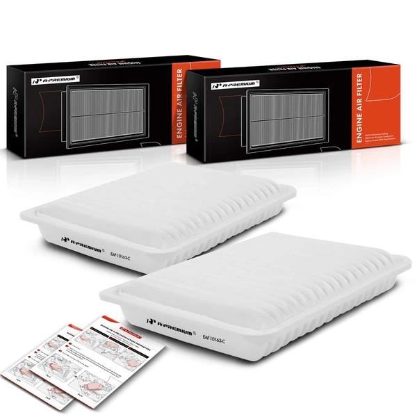 2 Pcs Engine Air Filter with Rigid Panel for 2005-2022 Toyota Tacoma