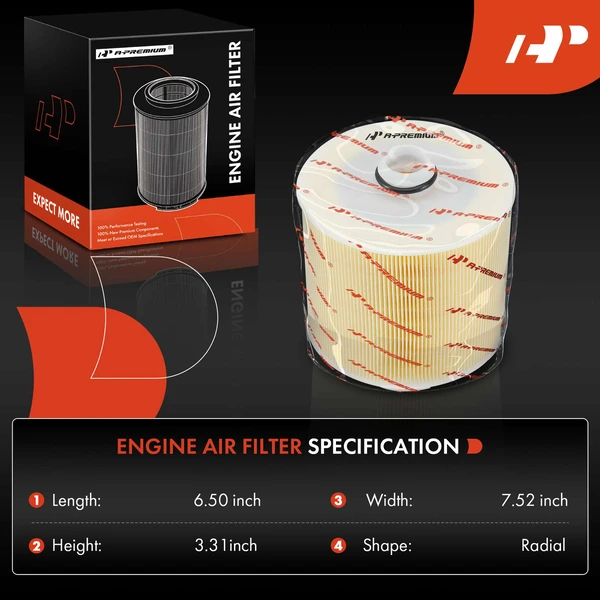 Engine Air Filter for Audi A6 2006-2011 A6 Quattro 2005-2011 2.8L 3.0L 3.2L 4.2L